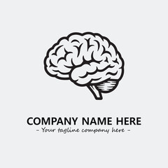 Brain illustration black and white for logo company vector image
