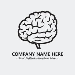 Brain illustration black and white for logo company vector image
