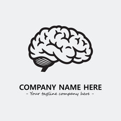 Brain illustration black and white for logo company vector image

