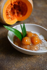 pumpkin soup in a bowl