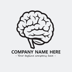 Brain illustration black and white for logo company vector image

