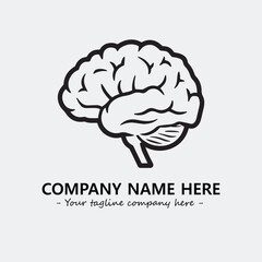 Brain illustration black and white for logo company vector image
