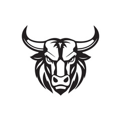 Bull head logo and symbol illustration