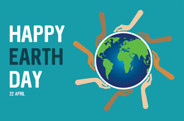 Naklejka premium World earth day concept, Protect Earth-Protect Life