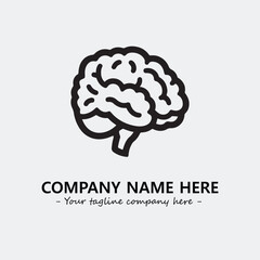 Brain illustration black and white for logo company vector image
