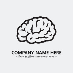 Brain illustration black and white for logo company vector image
