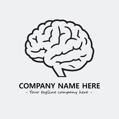 Brain illustration black and white for logo company vector image
