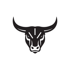 Bull head logo and symbol illustration