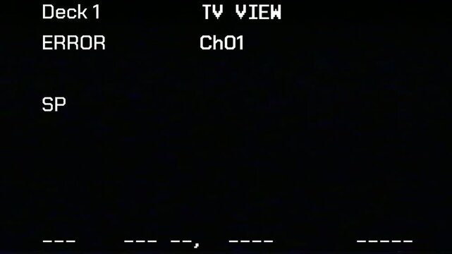 Analog VCR Tape Deck VHS Screen Menu Glitches Seamless 4K Video Background Overlay Effect Loop