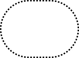 Dashed line basic geometric shapes. Dashed outline of circle, oval, square, triangle and star. Icon of cut frame.