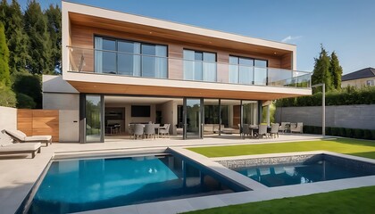 Fototapeta premium Elegant Contemporary Home Architecture in Stunning Detail
