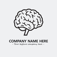 Brain illustration black and white for logo company vector image
