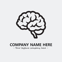 Brain illustration black and white for logo company vector image
