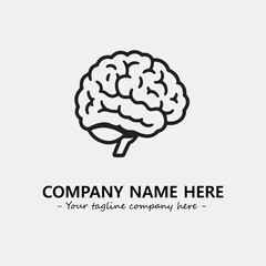 Brain illustration black and white for logo company vector image
