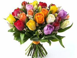 Colorful bouquet of roses and tulips (52)