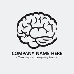 Brain illustration black and white for logo company vector image
