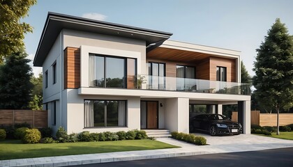 Close-Up Modern Architecture with Elegant Home Design