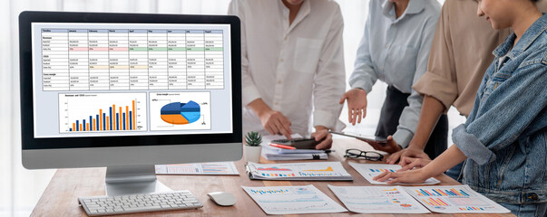 Business data dashboard provide business intelligence analytic for marketing strategy planning...