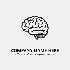 Brain illustration black and white for logo company vector image
