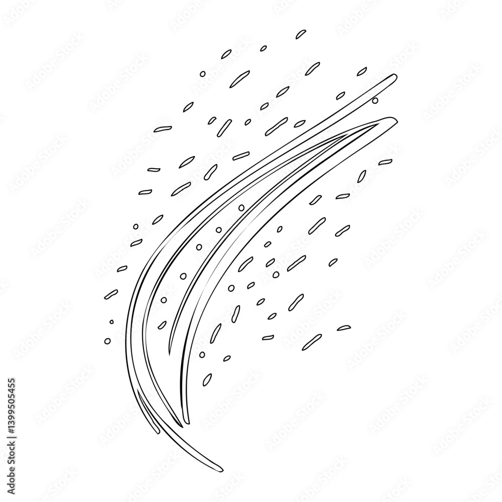 Poster dynamic water stream sketch with circular bubbles