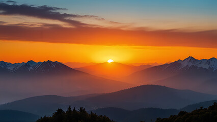 Tranquil Sunset Over the Mountains