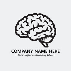 Brain illustration black and white for logo company vector image
