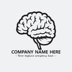 Brain illustration black and white for logo company vector image
