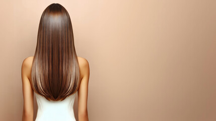 Obraz premium 「光沢を放つ栗色の髪 - 背中から見たエレガンス」