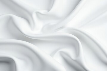 Obraz premium Gleaming white silk fabric folds, stark white backdrop, folds, white texture, silk