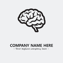 Brain illustration black and white for logo company vector image
