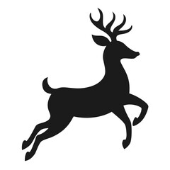 reindeer jumping silhouette christmas icon