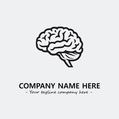 Brain illustration black and white for logo company vector image
