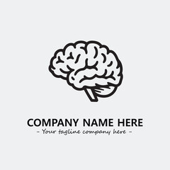 Brain illustration black and white for logo company vector image
