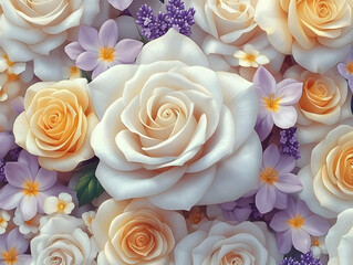 Elegant bouquet of roses and other flowers (4)