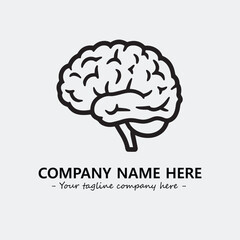 Brain illustration black and white for logo company vector image
