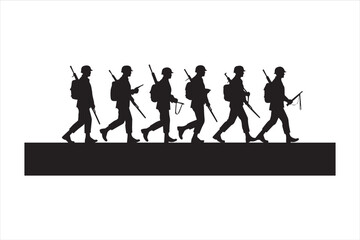 Soldier and Army Force Silhouettes Soldier army silhouettes Army soldiers