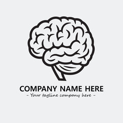 Brain illustration black and white for logo company vector image
