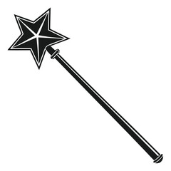Witchcraft Magic Wand Silhouette Illustration