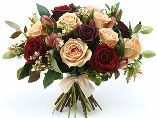 Elegant bouquet of roses and tulips (95)