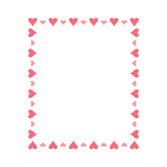 Decorative Hearts Border Frame. Vector illustration 