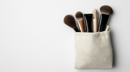 Makeup brushes in a pouch (3)