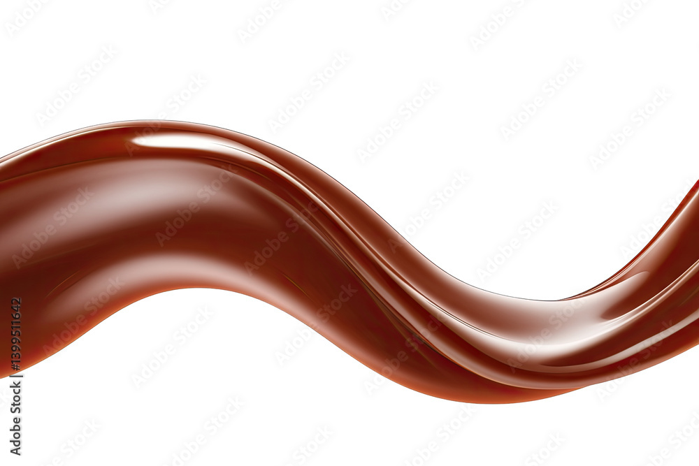 Aufkleber a smooth glossy wave of chocolate syrup creating an appealing an