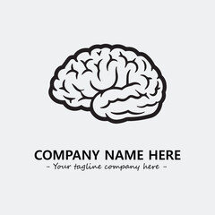 Brain illustration black and white for logo company vector image

