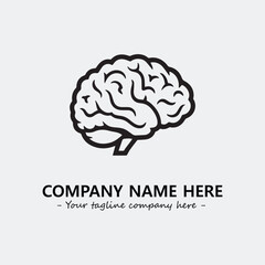 Brain illustration black and white for logo company vector image
