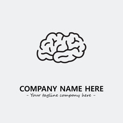 Brain illustration black and white for logo company vector image
