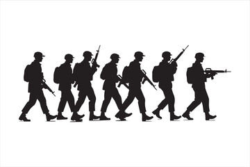 Soldier and Army Force Silhouettes Soldier army silhouettes Army soldiers