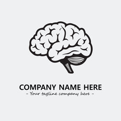Brain illustration black and white for logo company vector image
