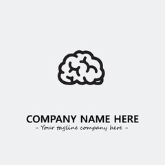 Brain illustration black and white for logo company vector image
