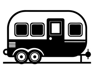 Caravan Vector & SVG Silhouettes, Caravan Icon Vector Design