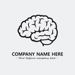 Brain illustration black and white for logo company vector image
